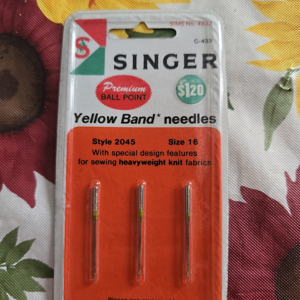 Singer Yellow Band Needles - Silver